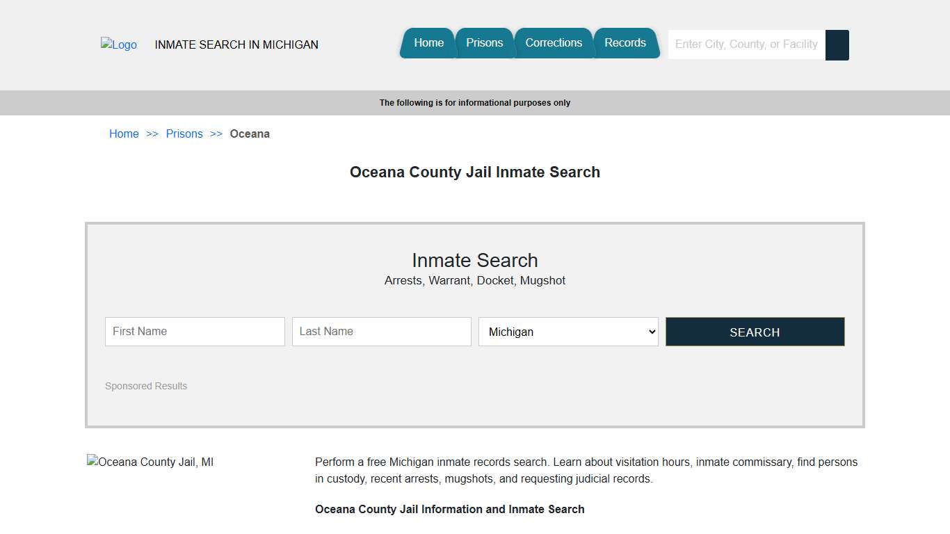 Oceana County Jail Inmate Search | Michigan Jail Roster